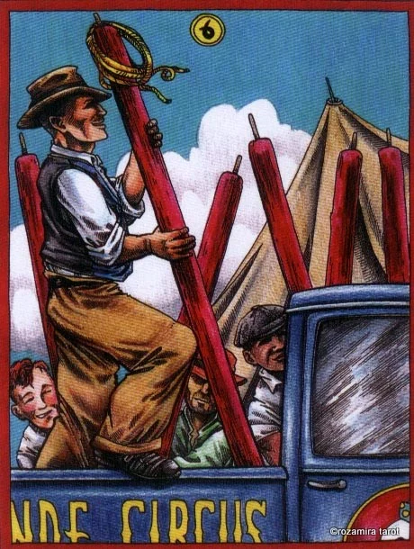 LeGrande Circus Sideshow Tarot Six of Wands card image