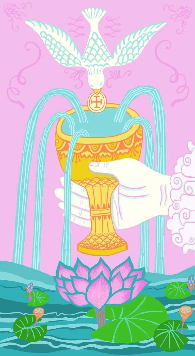 Ace of Cups - Light Grey Tarot - Lindsay Nohl