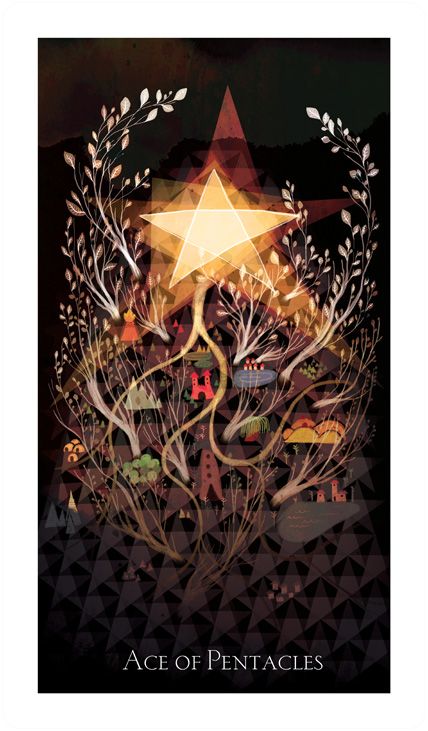 Ace of Pentacles - Light Grey Tarot - Lindsay Nohl