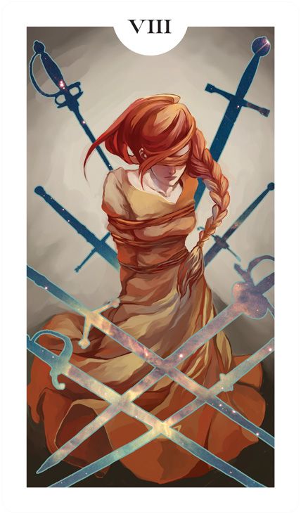 Eight of Swords - Light Grey Tarot - Lindsay Nohl