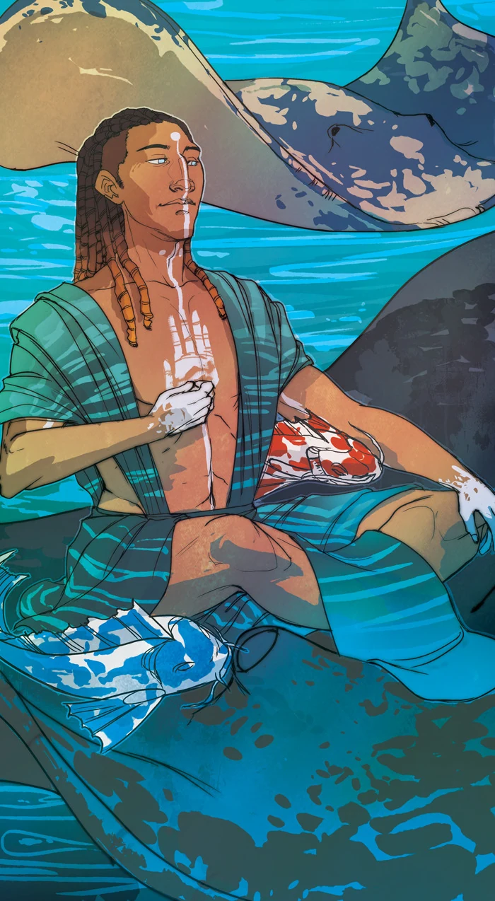 King of Cups - Light Grey Tarot - Lindsay Nohl