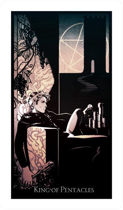 King of Pentacles - Light Grey Tarot - Lindsay Nohl