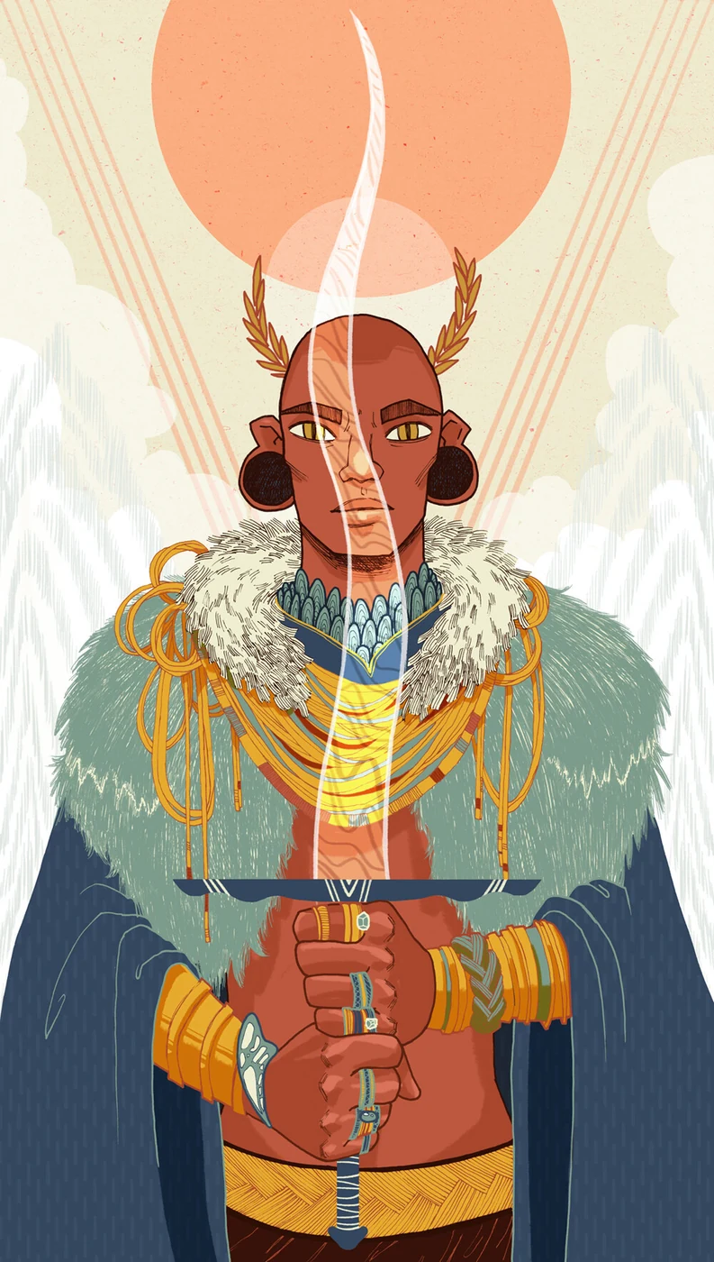 King of Swords - Light Grey Tarot - Lindsay Nohl