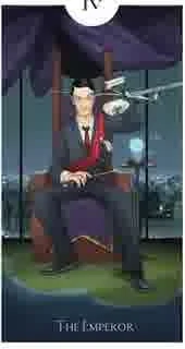The Emperor card from the Light Grey Tarot deck