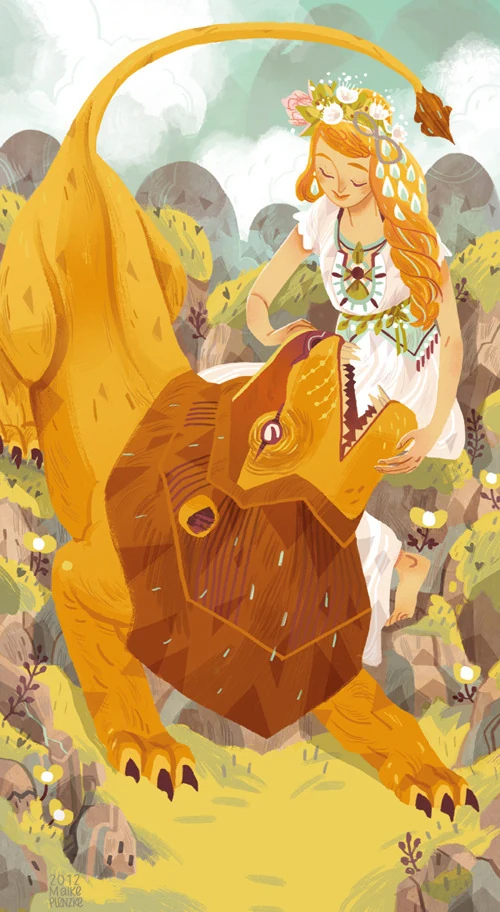 Strength card from the Light Grey Tarot deck
