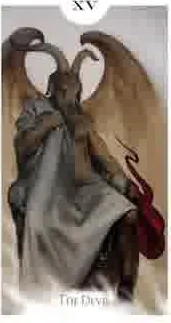 The Devil card from the Light Grey Tarot deck