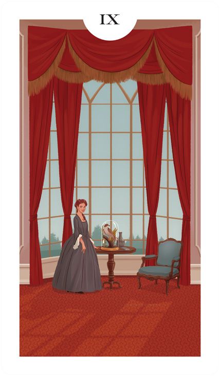Nine of Pentacles - Light Grey Tarot - Lindsay Nohl