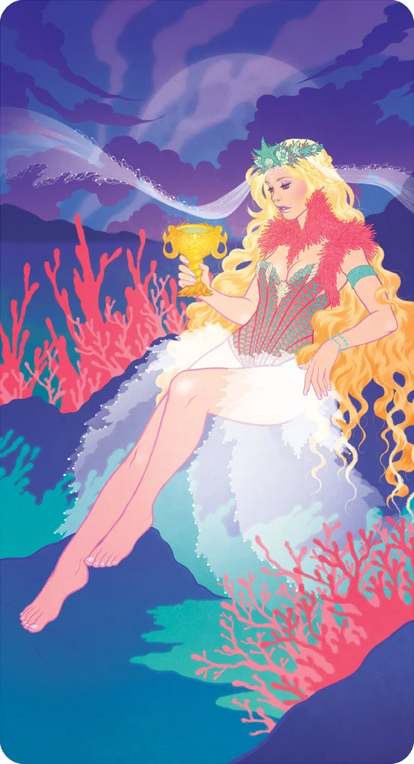 Queen of Cups - Light Grey Tarot - Lindsay Nohl