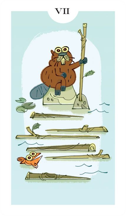 Seven of Wands - Light Grey Tarot - Lindsay Nohl