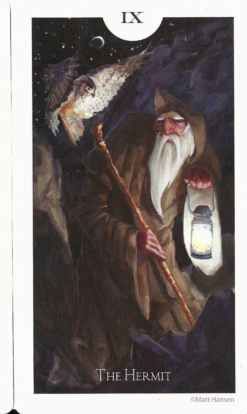 The Hermit - Light Grey Tarot - Lindsay Nohl