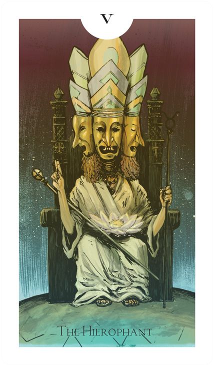 The Hierophant - Light Grey Tarot - Lindsay Nohl