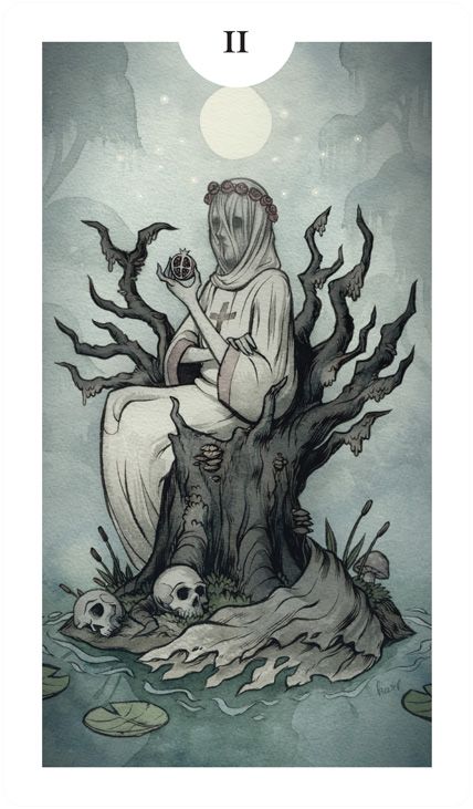 The High Priestess - Light Grey Tarot - Lindsay Nohl