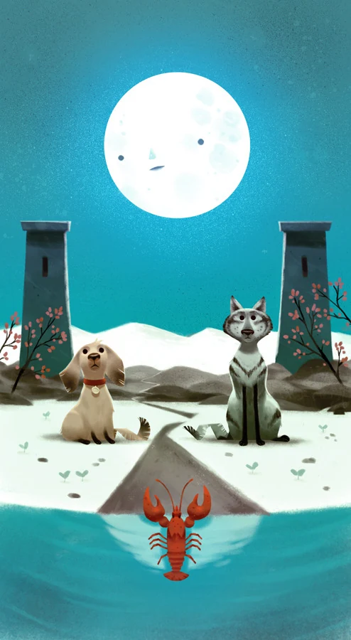 The Moon - Light Grey Tarot - Lindsay Nohl