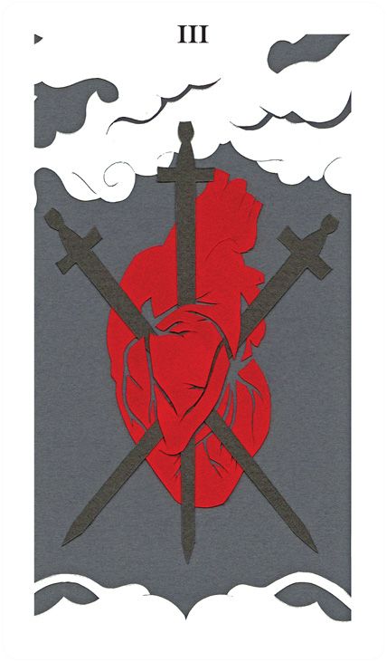 Three of Swords - Light Grey Tarot - Lindsay Nohl