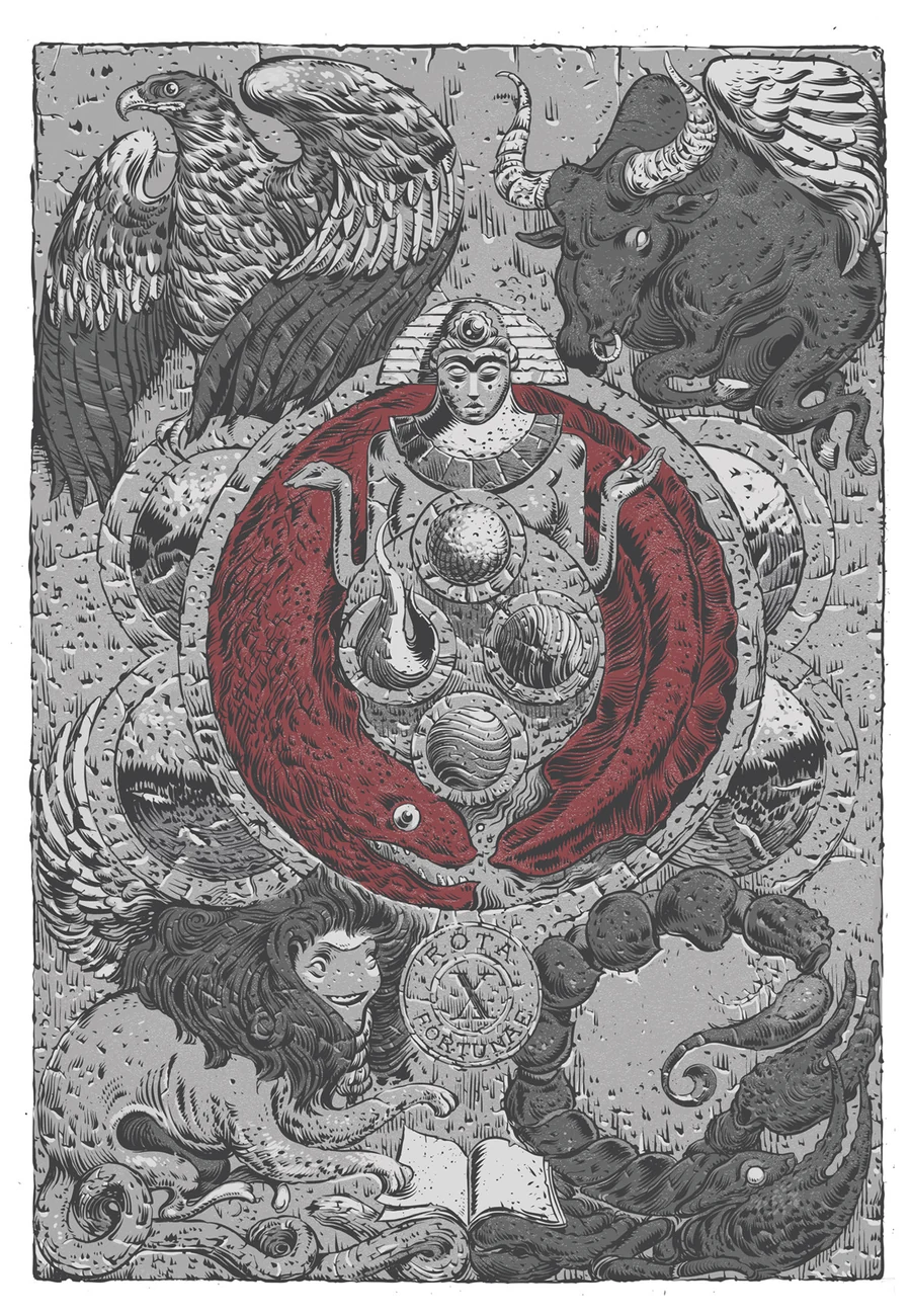 Wheel of Fortune - Light Grey Tarot - Lindsay Nohl