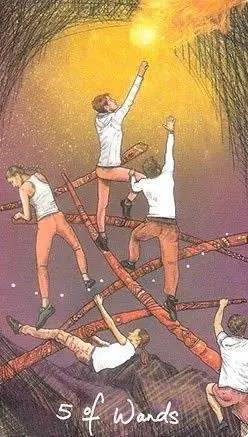 5 of Wands - Light Seers Tarot - Tarot Deck by Chris-Anne