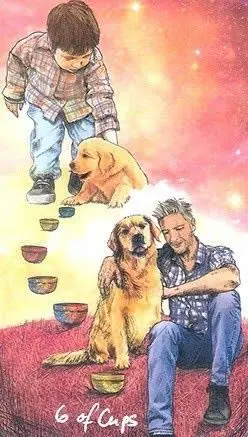 6 of Cups card from the Light Seers Tarot deck