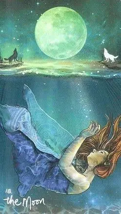 The Moon card from the Light Seers Tarot deck