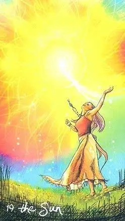 The Sun card from the Light Seers Tarot deck