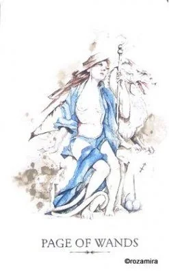 Page of Wands card from the Linestrider Tarot deck