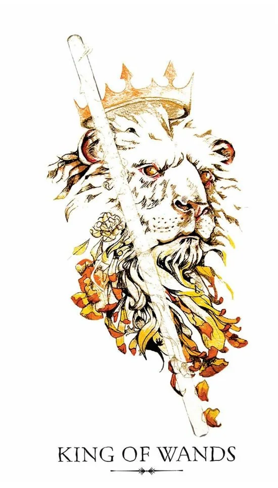 King of Wands card from the Linestrider Tarot deck