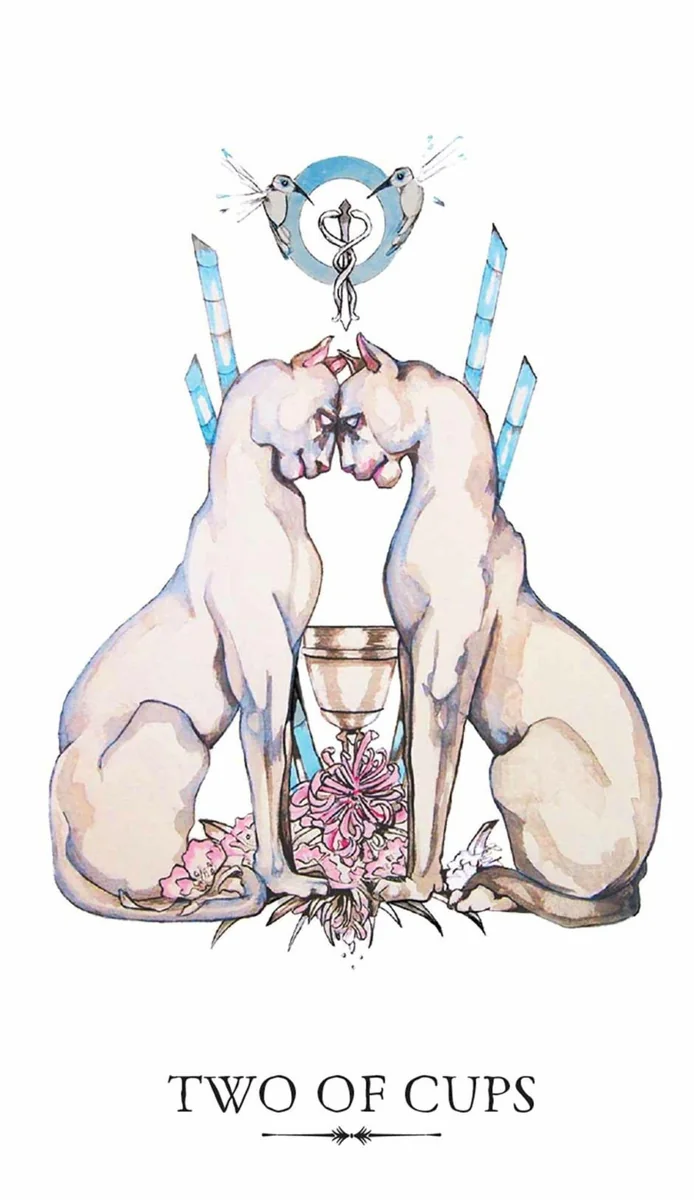 2 of Cups card from the Linestrider Tarot deck