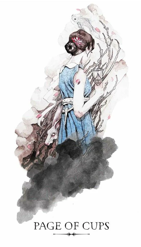 Page of Cups card from the Linestrider Tarot deck