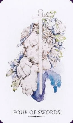 4 of Swords card from the Linestrider Tarot deck