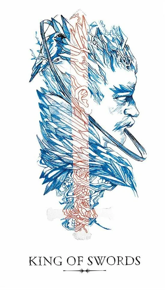 King of Swords card from the Linestrider Tarot deck
