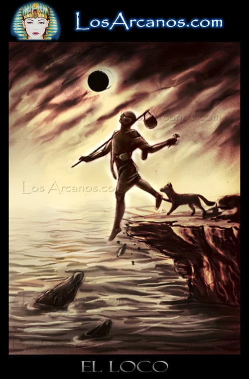 The Fool (El Loco) card from the Los Arcanos Tarot deck