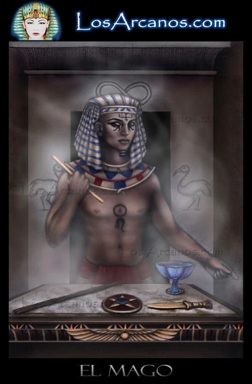 The Magician (El Mago) card from the Los Arcanos Tarot deck