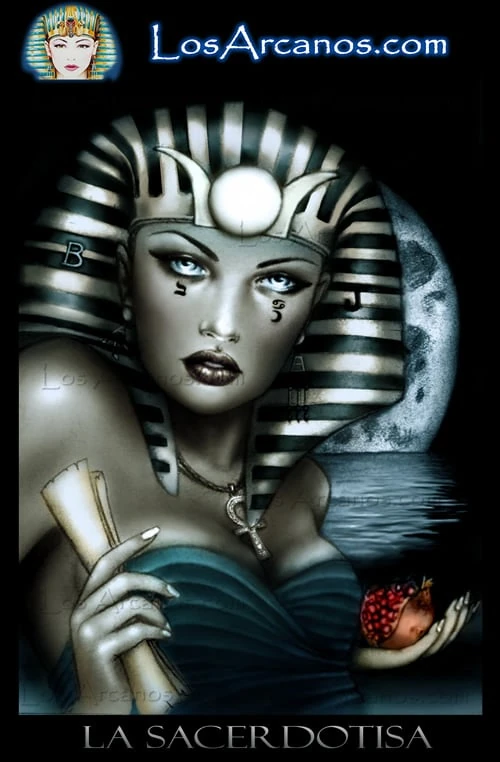 The High Priestess (La Sacerdotisa) card from the Los Arcanos Tarot deck