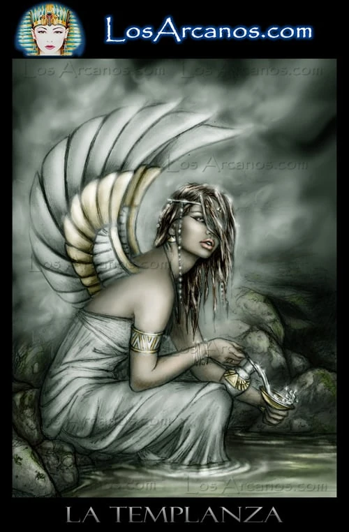 Temperance (La Templanza) card from the Los Arcanos Tarot deck