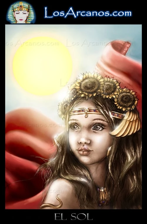 The Sun (El Sol) card from the Los Arcanos Tarot deck