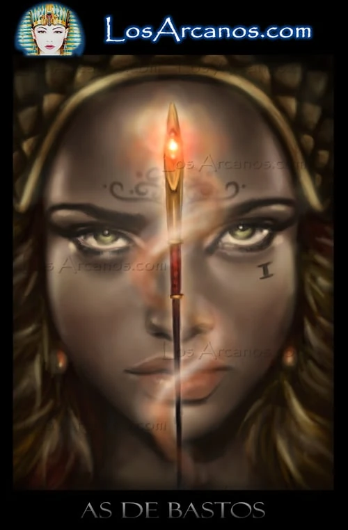 Ace of Wands (As de Bastos) card from the Los Arcanos Tarot deck