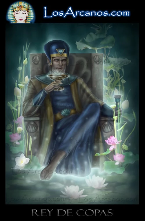 King of Cups (Rey de Copas) card from the Los Arcanos Tarot deck