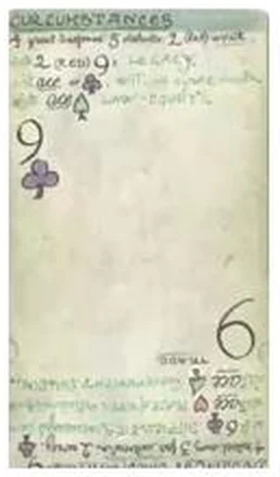 Circumstances / Nine of Clubs card from the Lost Envoy Tarot deck