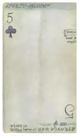 Speedy / Five of Clubs card from the Lost Envoy Tarot deck