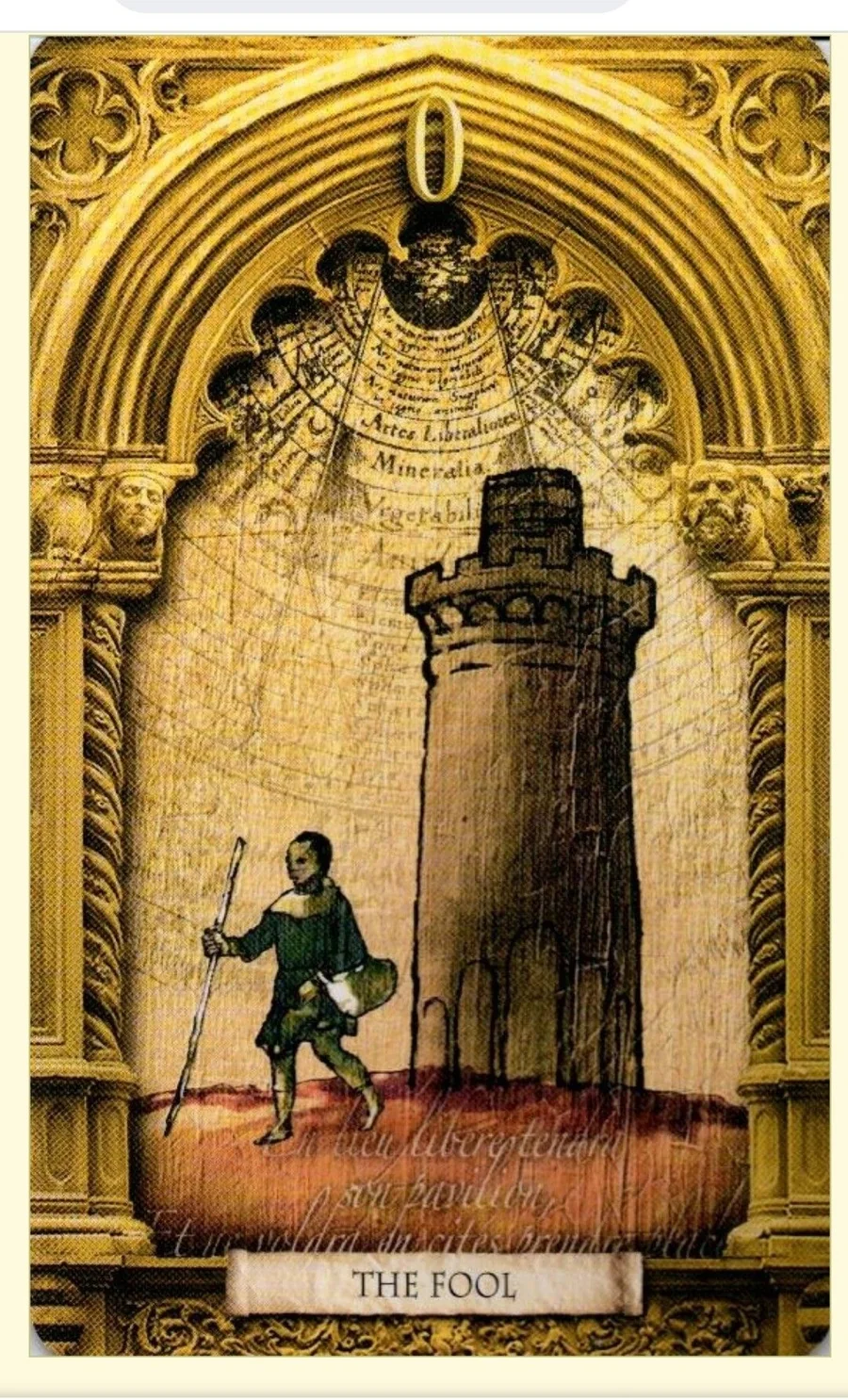 The Fool card from the Lost Tarot of Nostradamus deck