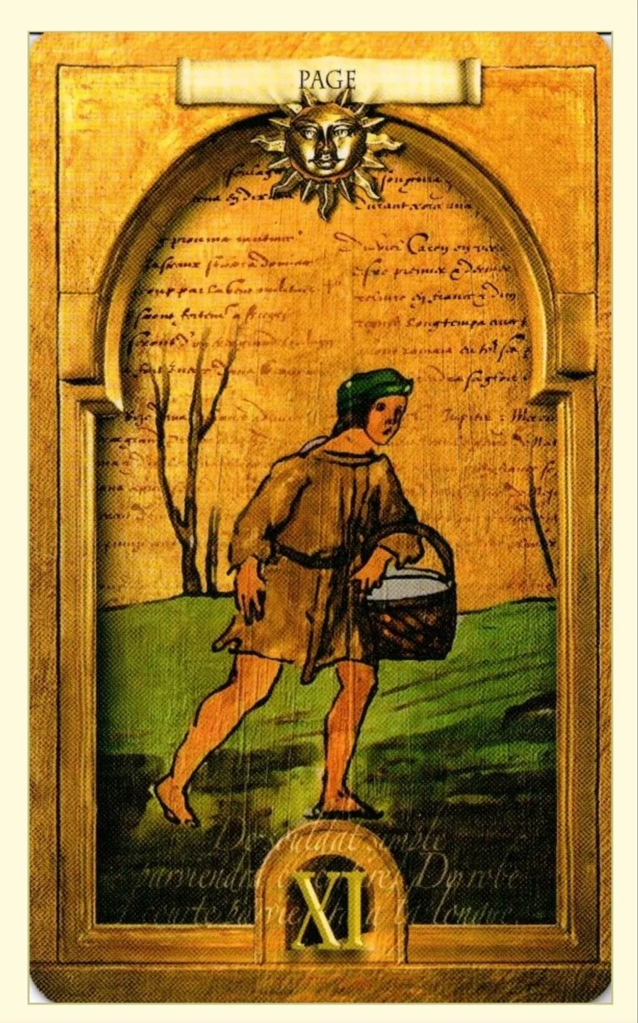 Page of Suns card from the Lost Tarot of Nostradamus deck