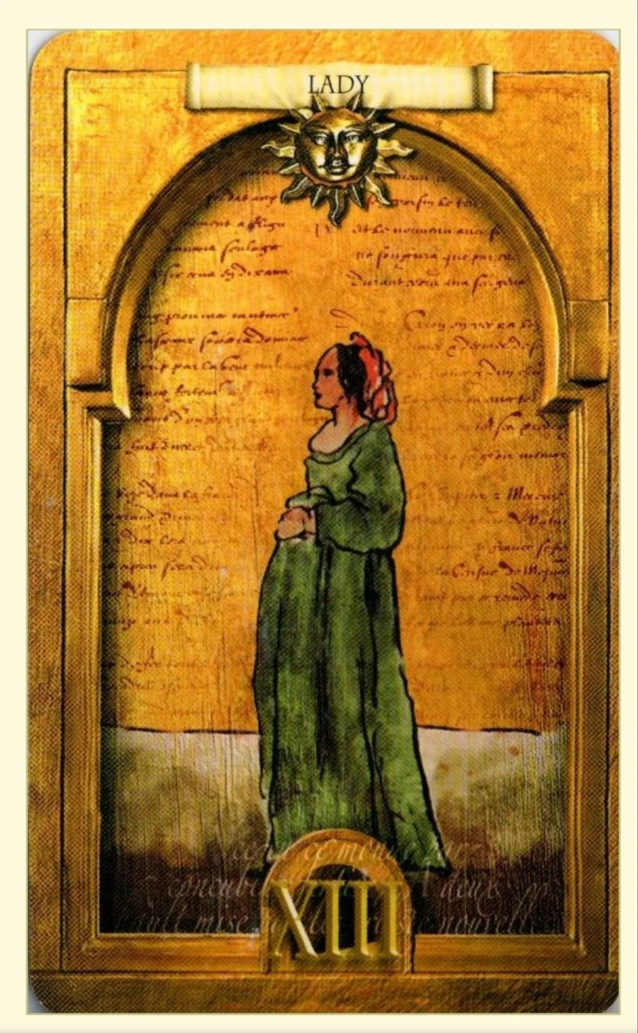 Lady of Suns card from the Lost Tarot of Nostradamus deck