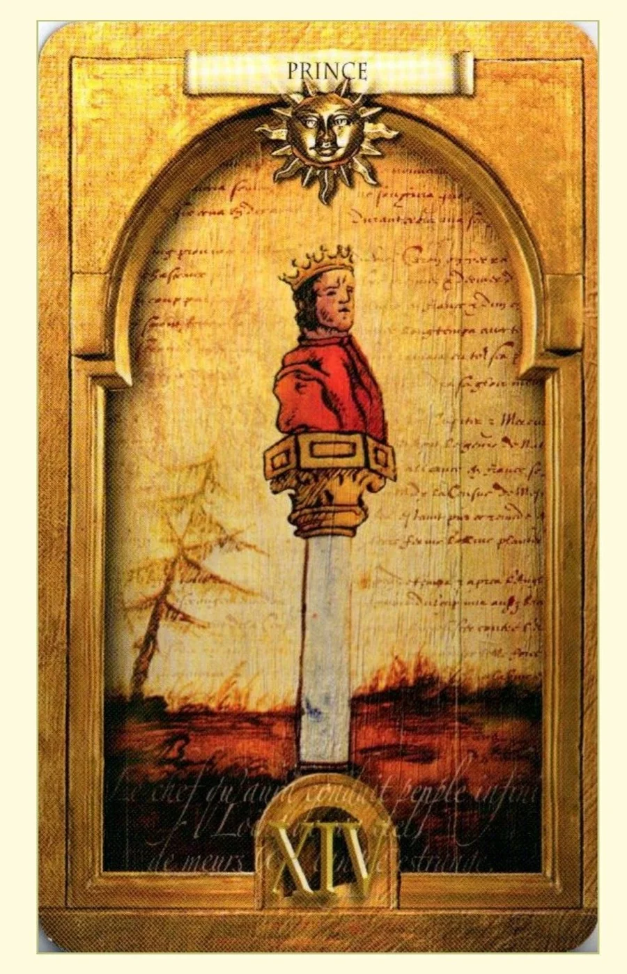Lost Tarot of Nostradamus Tarot Review 12 Prince of Suns card from The Lost Tarot of Nostradamus