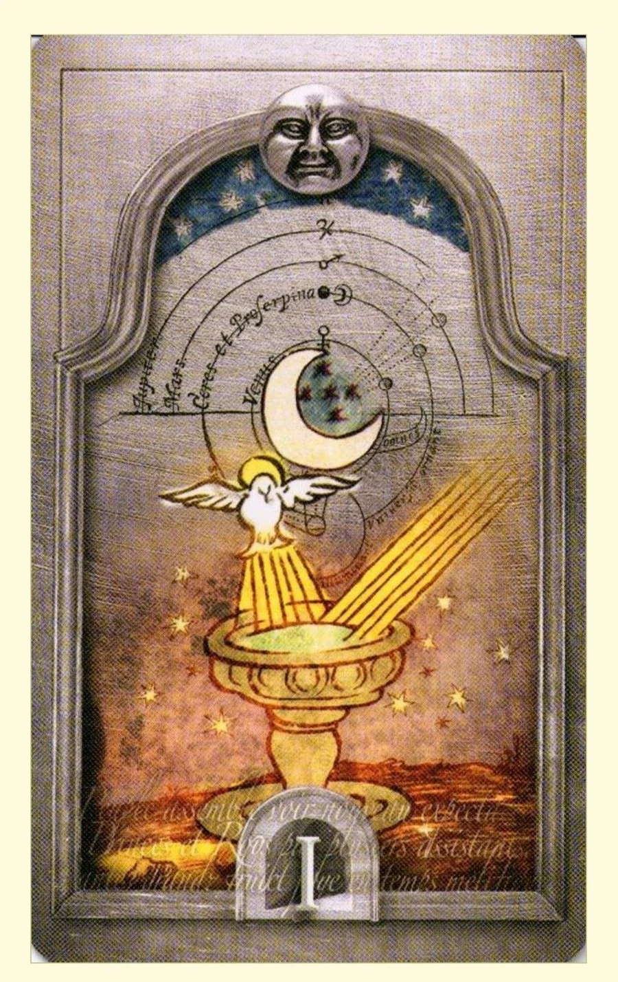 Lost Tarot of Nostradamus Tarot Review 3 One of Moons card from The Lost Tarot of Nostradamus
