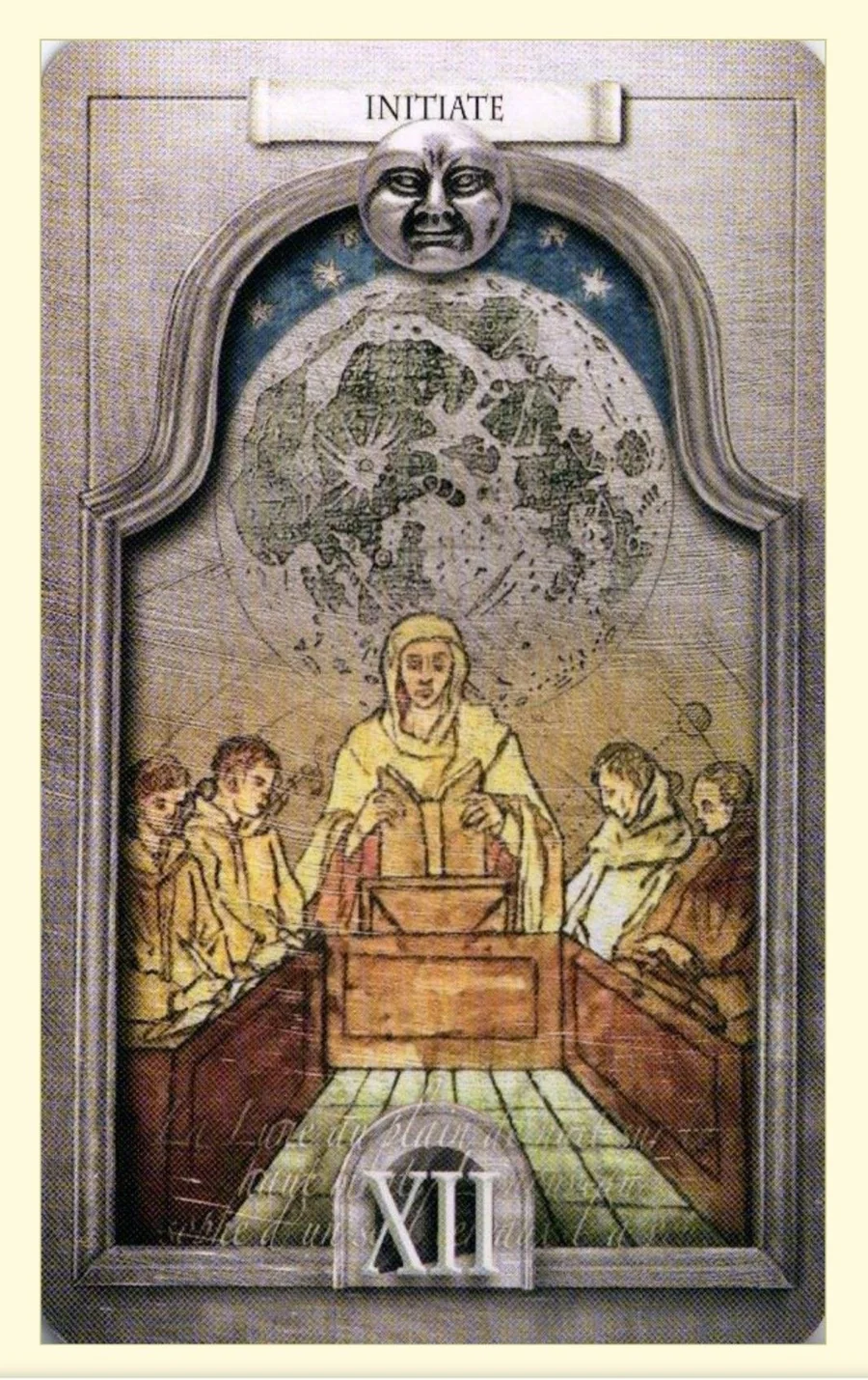 Initiate of Moons card from the Lost Tarot of Nostradamus deck