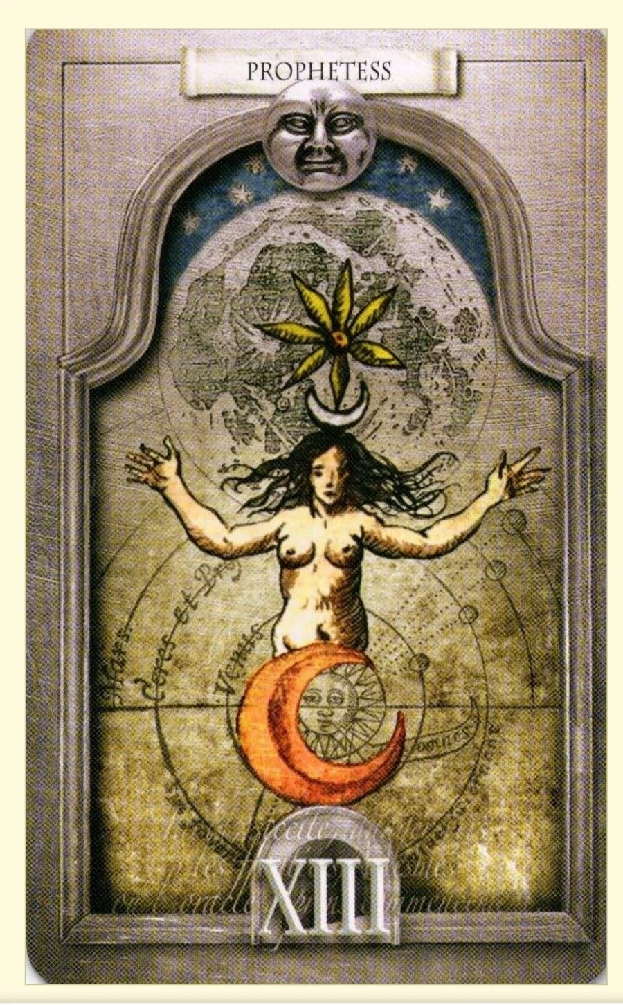Prophetess of Moons card from the Lost Tarot of Nostradamus deck