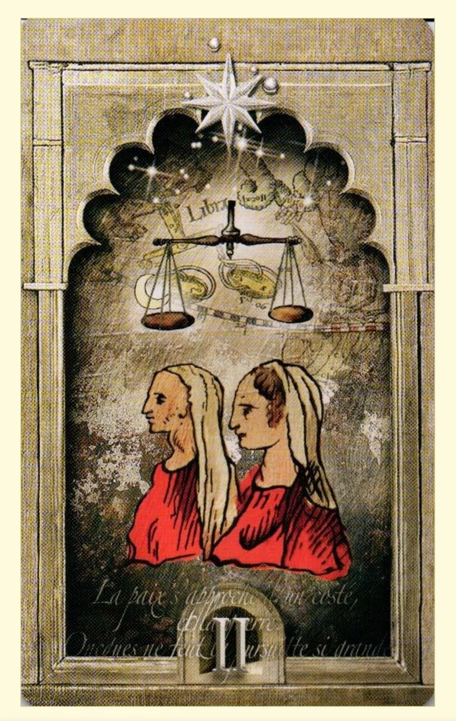 Two of Stars card from the Lost Tarot of Nostradamus deck