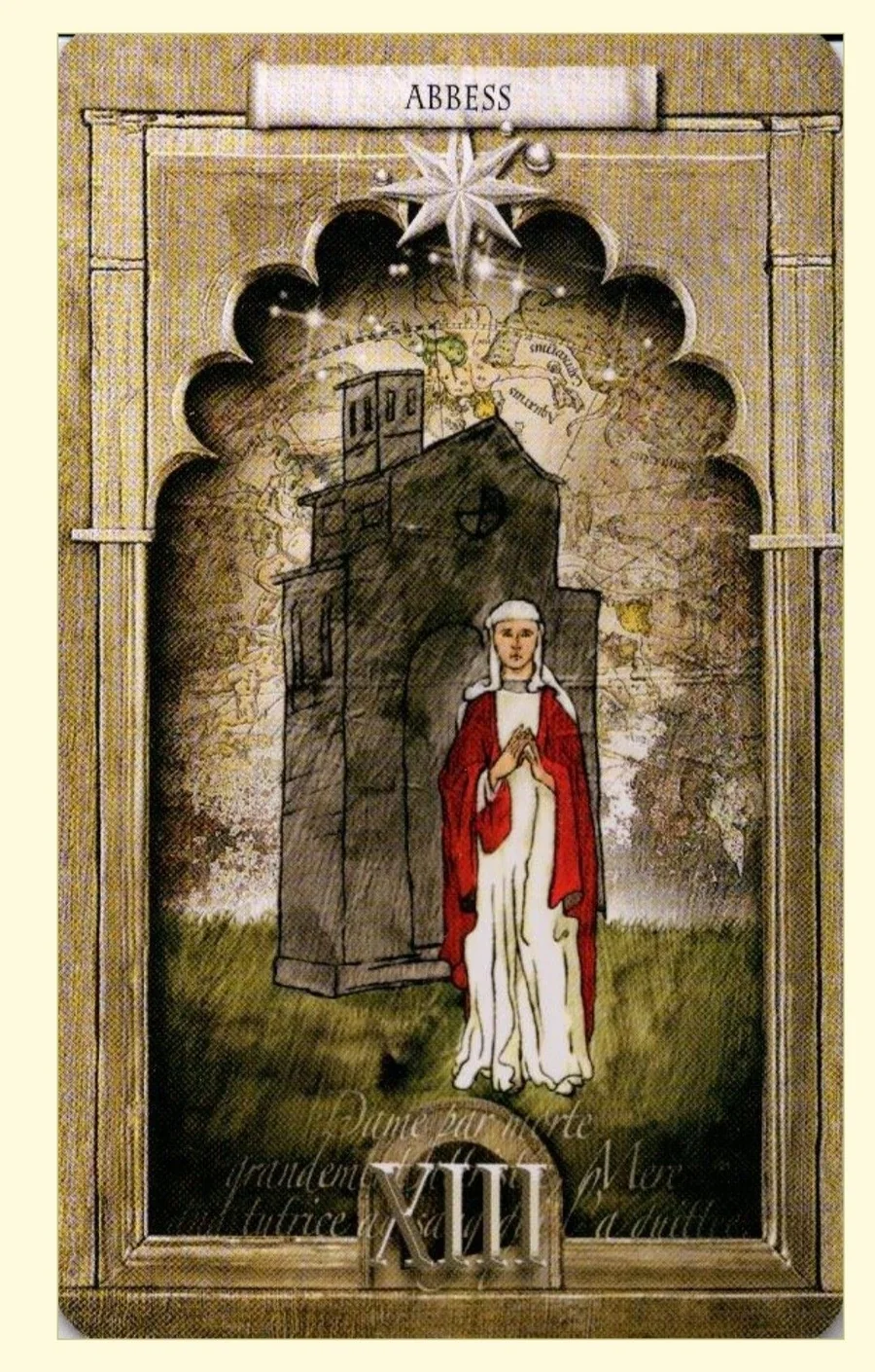 Abbess of Stars card from the Lost Tarot of Nostradamus deck