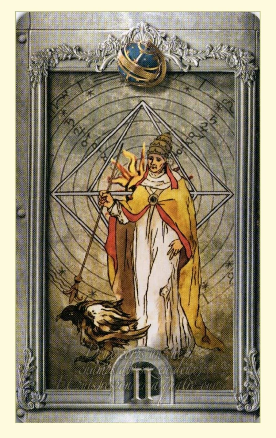 Two of Spheres card from the Lost Tarot of Nostradamus deck