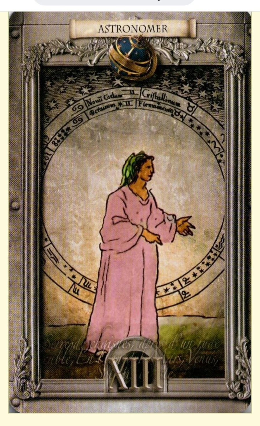Astronomer of Spheres card from the Lost Tarot of Nostradamus deck
