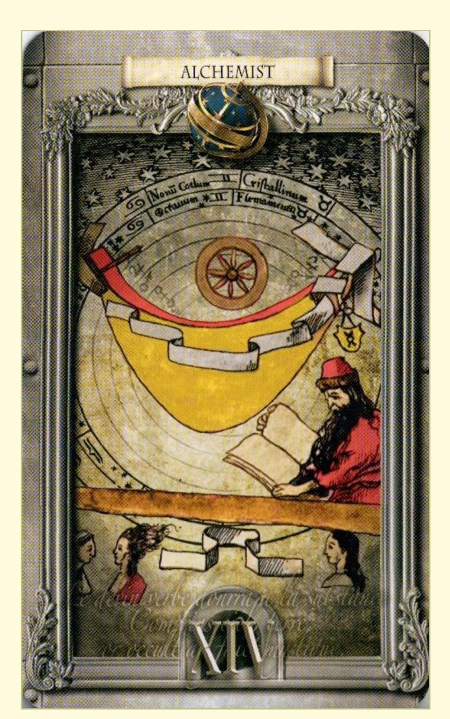 Lost Tarot of Nostradamus Tarot Review 11 Alchemist of Spheres card from The Lost Tarot of Nostradamus